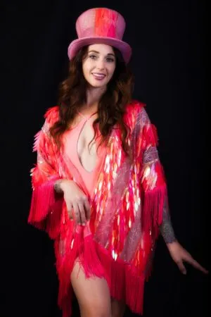 Feathered Sequin Kimono (Short)